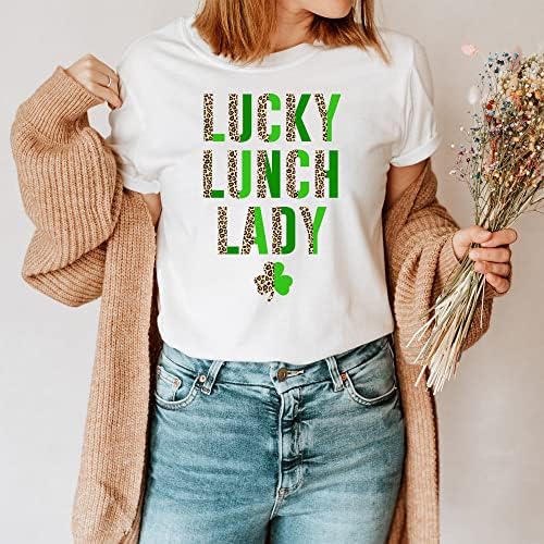Szerencsés Ebéd Hölgy Leopárd T-Shirt, a St. Patrick Napi Ebéd Hölgy Ing, Szent Paddys Ebéd Hölgy Ajándék,